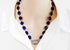 Lapis Ready to Wear Finished Coin Chain with Diamond Clasp or Without Clasp, (DCHN-60)